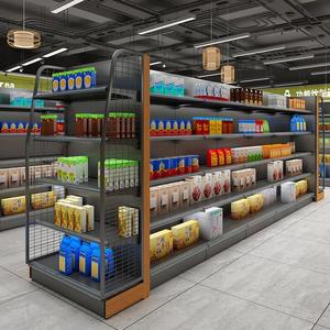 Soporte de exhibición de un solo lado resistente para supermercado Estante de exhibición de venta al por menor de madera y metal para góndola de rayonaje de té chino - Product Image 5