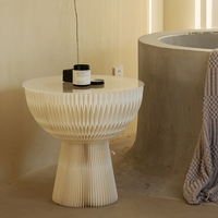Table d'appoint pliante en carton flexible nid d'abeille, en papier kraft écologique, pour salon, style TIKTOK