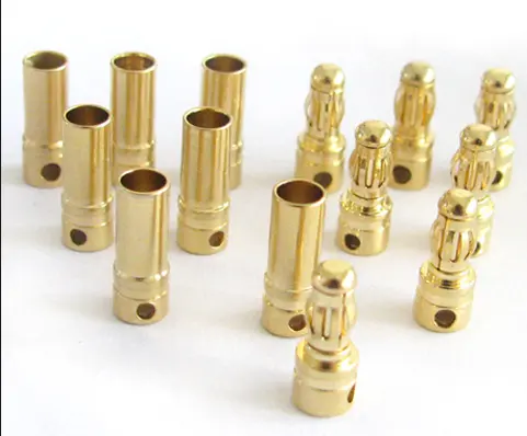 China Manufacture 3.5mm Gold plated Bullet Connector plug Lipo RC Butt Plugs For ESC