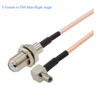 F Femelle à CRC9 TS9 Mâle Angle Droit RG316 RF Câble Coaxial à faible perte