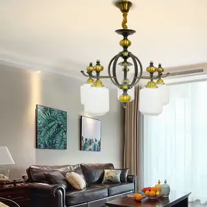 Sıcak satış sanatsal ışık demir cam kapalı yatak odası Modern kolye ışık avize aydınlatma avize