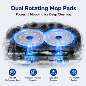 Robot Vacuum <b>Mop</b> with Self Cleaning Station Auto Empty <b>Mop</b> Washing Drying 20000Pa Strong Suction LDS Navigation OEM ODM factory - Product Image 6