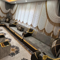 Canapé modulaire carré traditionnel arabe en tissu rembourré, design confortable pour salon, avec rembourrage en éponge