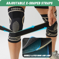 Genouillères de sport en cuivre flexible respirantes en spandex pour le cyclisme et l'alpinisme, et coudières