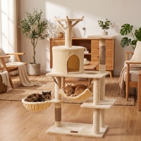 Arbre à chat en bois de grande taille, assemblage rapide sans outils, vente en gros
