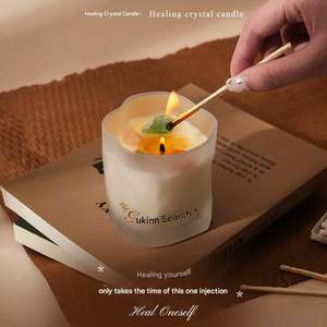 Velas Aromáticas Premium con Cristales Curativos, Luz de Vela Romántica, Regalos de Navidad, Recuerdos de Boda, Mezcla de Cera de Soja - Product Image 1