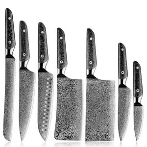 Grandsharp mutfak şam bıçaklar 67 katmanlar AUS10 şam çelik şef balta ekmek Satoku bıçak siyah karbon Fiber kolu ile - Product Image 2