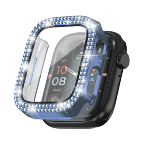 Mode 2025 paillettes Double diamant PC + boîtier de montre en verre pour <span class=keywords><strong>Apple</strong></span> <span class=keywords><strong>Watch</strong></span> <span class=keywords><strong>série</strong></span> 10 9 8 7 <span class=keywords><strong>6</strong></span> 46mm 42mm femmes dame diamants étui - Product Image 5