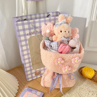 Songshan jouets en gros fleurs décoratives personnalisées cadeau de Saint Valentin lapin chien en peluche cadeaux d'anniversaire pour les filles
