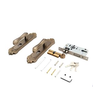 Conception européenne <span class=keywords><strong>de</strong></span> haute sécurité <span class=keywords><strong>porte</strong></span> extérieure en laiton muet poignées - Product Image 6