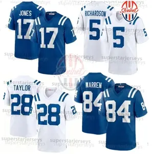 Jersey de Fútbol Americano al por Mayor 2026, Bordado, Equipo de Indiana, 28 <span class=keywords><strong>Taylor</strong></span>, 56 Nelson, 84 Warren, Uniforme de Alta Calidad - Product Image 2