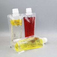 250 ml 500ml Emballage en plastique Transparent clair Liquide Eau Jus Boisson Pochettes Squeeze Bec Poche Sac Avec Bec