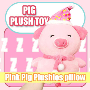 8589 Peluche de Cerdito Rosa Personalizado con Bufanda y Gorro de Santa, Muñeco de Peluche, Regalo de San Valentín para Novias y Enamorados - Product Image 3