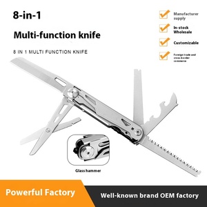 8-in-1多機能屋外折りたたみ式スイスアーミーナイフ家庭用緊急DIYグレード工場直送 - Product Image 2