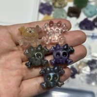 Figurine en cristal naturel de luxe en forme de nœud et de crâne, mini cabochon de pierres précieuses mélangées, décor gothique, pour la vente en gros, la revente, les incrustations de bijoux et Halloween