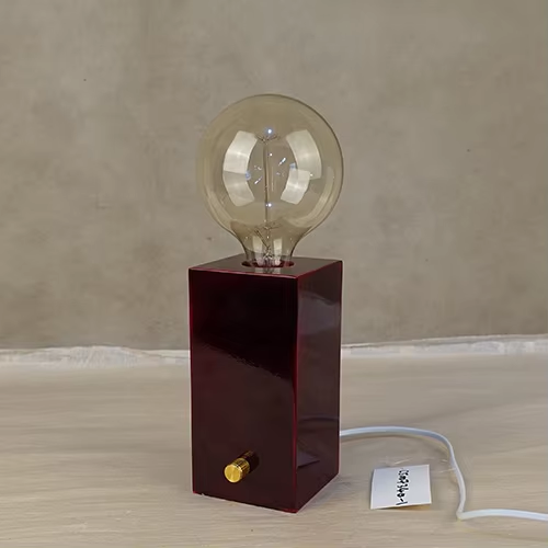 Factory Direct Sales High Quality Mini Cordless Wood Base Table Night Light Led Crystal Ball Glass Dining Study Lamps