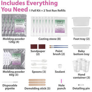 Bricolage infantile main pied argile artisanat premier anniversaire nouveau-né cadeaux plâtre <span class=keywords><strong>luna</strong></span> <span class=keywords><strong>bean</strong></span> handcaster bébé souvenir mains moule coulée kit - Product Image 6
