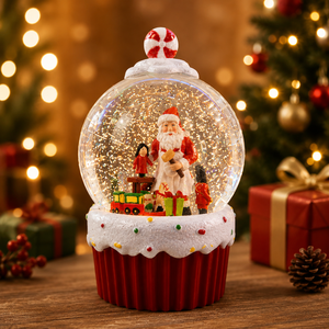 Vente en gros d'usine : Nouveauté ! Boîte à musique exquise de Noël, boule de bonbons, ornement, globe à neige, lampe artisanale - Product Image 2