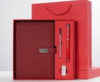 Cuaderno de Regalo Corporativo Personalizado con Logotipo de Lujo, Tapa Dura de Cuero PU A5, Encuadernado con Pegamento DX-10001, Juego de 100 Hojas, Bolígrafo y USB de Regalo