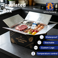 Boîte d'emballage pour fruits de mer en carton ondulé avec isolation en feuille d'aluminium, carton d'expédition pour chaîne du froid