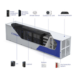 Centre de données modulaire préfabriqué en conteneur 20ft 40ft, solution informatique tout-en-un personnalisée avec UPS et refroidissement intégrés - Product Image 5