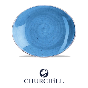 Plat de service ovale bleu marine 19,2 × 16,4 cm Churchill Stonecast moucheté 12Scfsop7 - Product Image 4