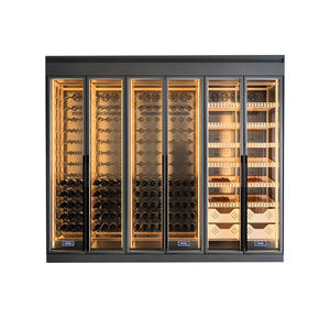 Современный алюминиевый винный шкаф с плоскими дверцами, настраиваемый, большой вместимости, для отелей и гостиных - Product Image 1