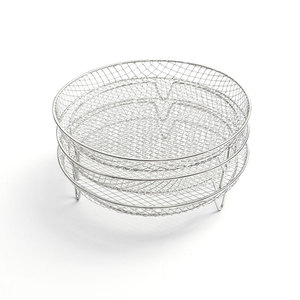 Rejilla para freidora de aire, vaporizador de tostadas apilable de tres niveles, rejilla para brochetas de doble capa de acero inoxidable 304 - Product Image 5