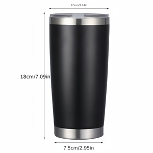 Gobelet de voyage isotherme à double paroi en acier inoxydable de 20 oz avec couvercle coulissant, tasse à café réutilisable pour la voiture et le camping - Product Image 4