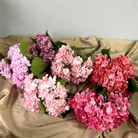 45 buah bunga Hydrangea kupu-kupu cantik 5 kepala, bunga buatan untuk dekorasi pernikahan, aula, rumah, dan dinding bunga