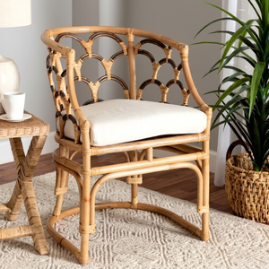 Modern Elegant Antique Style Bamboo Garden Chair Hand Carved Portable Eco-Friendly for Restaurant Dining Living Room Hotels - Product Image 1