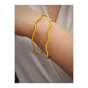 กำไลเทนนิสแบบเรียบลายซิกแซกบิดเกลียว ดีไซน์ Ajda น้ำหนัก 10 กรัม ทอง 22 กะรัต เครื่องประดับแฟชั่น - Product Image 2