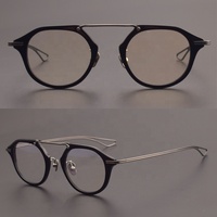 Gafas Vintage para hombre con estilo, nuevo diseño de acetato con monturas ópticas de titanio, patrón sólido