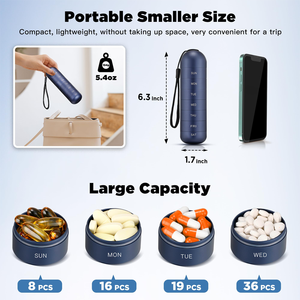 Карманный футляр для лекарств, дорожный металлический контейнер для таблеток, капсулы для водонепроницаемый, популярный дизайн, медицинский кейс, пластиковая таблетка - Product Image 5