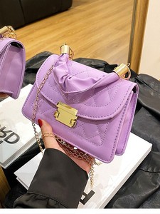 Popular 'ins' Style PU Leather Handbag 2026. Trendy Korean-style Fashionable Chain Crossbody Bag Stylish Hasp Closure <b>Bow</b> - Product Image 4
