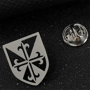 Yiwu Aceon, logotipo de equipo de Club de acero inoxidable, regalo de Iglesia, insignia de escudo hueco, broche de Pin de solapa cruzado <span class=keywords><strong>Domini</strong></span> de oración sagrada - Product Image 3