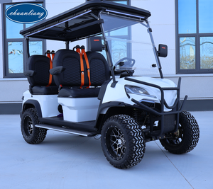 Voiture de golf silencieuse et stable à 4 places, blanche, pour communauté résidentielle, parcours de golf, navette de terminal d'aéroport - Product Image 1