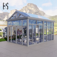 Gazebo Bioclimático de Alta Resistencia con Techo de Vidrio Templado y Puertas Corredizas de Vidrio, Pérgola para Patio, Sala de Estar al Aire Libre