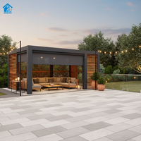Kit de gazebo et pergola de jardin classique en aluminium Sweet Home avec éclairage RGB, motorisé, résistant au vent, écologique et durable
