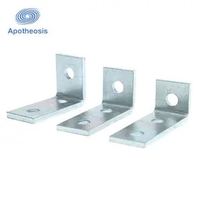 Peças de montagem de materiais construção Aço galvanizado chapeado zinco L Tipo Três Hole Angle Fitting Strut Channel Fittings