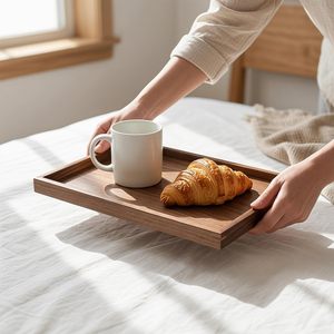 Elegant Decorative Black Walnut Wood <strong>Rectangular</strong> Serving <strong>Tray</strong> 11.8"x7.9" <strong>Coffee</strong> <strong>Table</strong> &amp; Tea <strong>Tray</strong> - Product Image 4