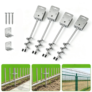 Ancoraggio a <span class=keywords><strong>vite</strong></span> a terra in metallo a <span class=keywords><strong>L</strong></span> con lama a spirale, zincato per impieghi gravosi, per serre, trampolini e recinzioni - Product Image 5