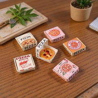 Accessoires pour maison de poupée 1:12, modèle de scène de tir en plastique, mini-cuisine miniature de simulation avec pizza, petits ornements jouets