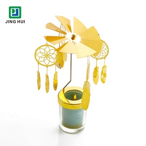 Chandelier rotatif en métal Carrousel de Noël <span class=keywords><strong>Bougeoir</strong></span> en or avec <span class=keywords><strong>plusieurs</strong></span> motifs pour l'option - Product Image 4