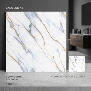 Alaska Light 2x2feet Decorative Porcelain Tiles Elegant Stone Look Interior <b>Floor</b> Wall Collection 8mm - Product Image 3