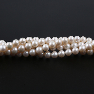 פנינים טבעיות הסיטונאיות 7-8 מ "מ לבן בקרשים פנינים עגולות - Product Image 6