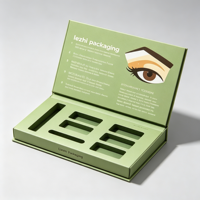 Boîte de palette de fards à paupières en papier personnalisée avec miroir et aimant, rechargeable, coffret cadeau, logo personnalisé, emballage cosmétique 4 compartiments, boîtes cadeaux