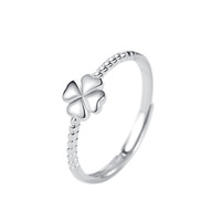 Merryshine Engagement Haute Qualité S925 Bijoux En Argent Pur Bague Ouverte Quatre Feuilles 4 Trèfle Bague pour Femme