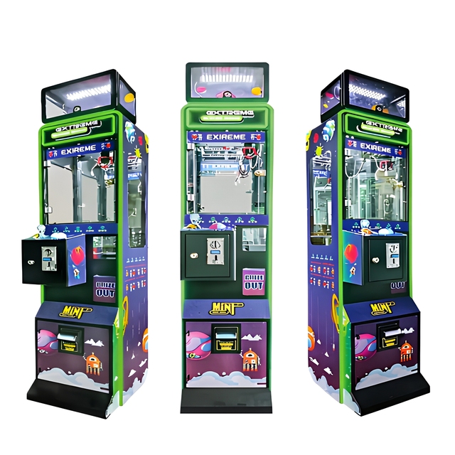 Commercial Grade Slim Mini Doll Machine Space Saving Coin Operated for Shopping Mall Arcade