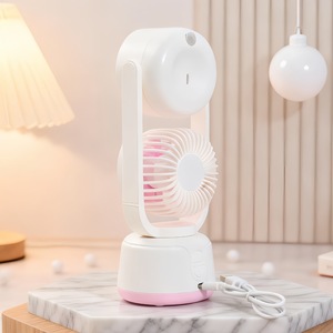Ventilateur de table LingPan à 3 vitesses avec pulvérisation de brume pour la maison et le bureau, rechargeable par USB - Product Image 3